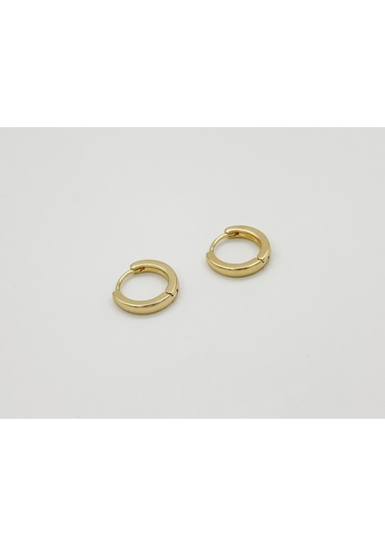14K Gold Plated Classic Hoop Küpe