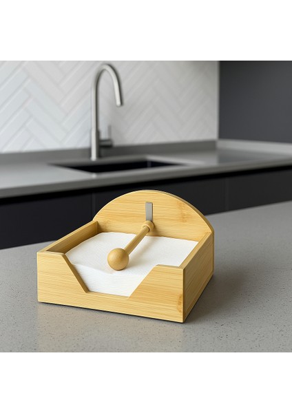 Bambu Kare Peçetelik %100 Doğal Modern Masaüstü Kare Peçete Kutusu (18 x 18 Cm) fiyatları