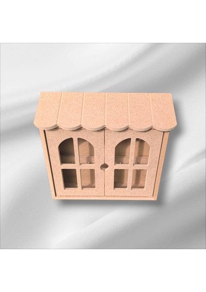 Ahşap Boyanabilir Iki Kapaklı Dekoratif Anahtarlık