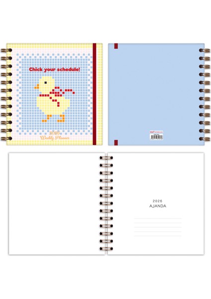 15X15 cm Kare 2'li Set Spiralli 2026 Yılı Haftalık Ajanda ve Defter fiyatları