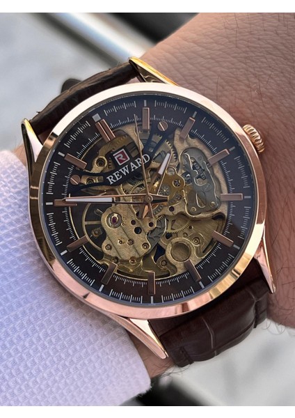 Italyan Bileklik Hediyeli Deri Kordon Otomatik Mekanizma 5 Atm Erkek Kol Saati W.142270.4 fiyatları