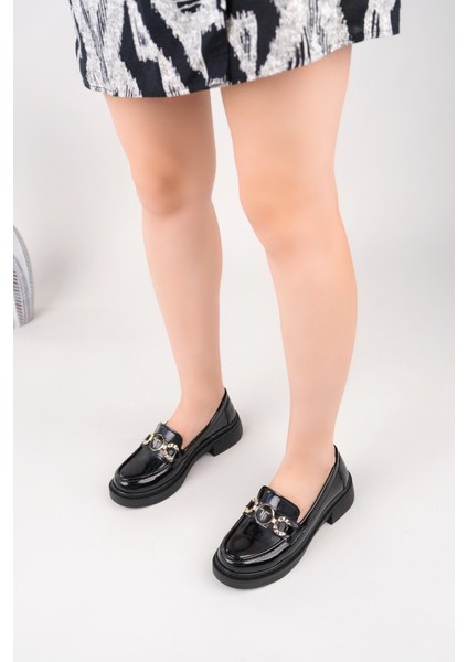 Siyah Rugan Oxford Ayakkabı