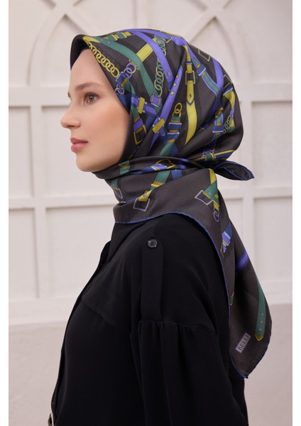 Ekose Kemer Desen Ipek Twill Eşarp 4200D01 51