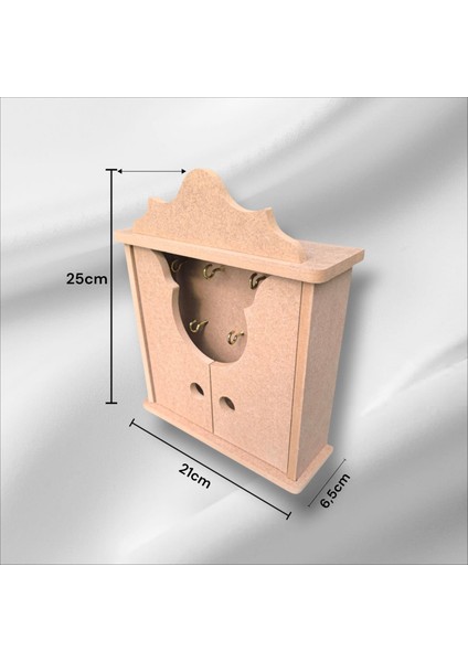 Ahşap Boyanabilir Iki Kapaklı Dekoratif Anahtarlık