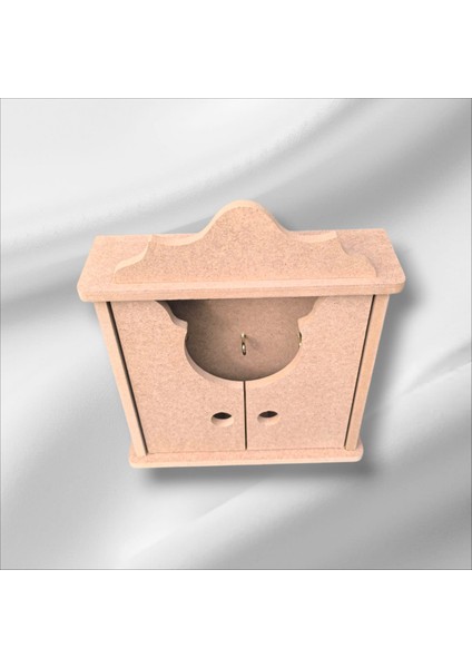 Ahşap Boyanabilir Iki Kapaklı Dekoratif Anahtarlık