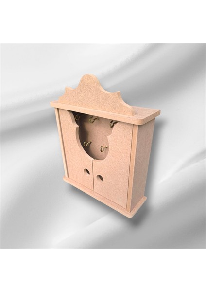 Ahşap Boyanabilir Iki Kapaklı Dekoratif Anahtarlık