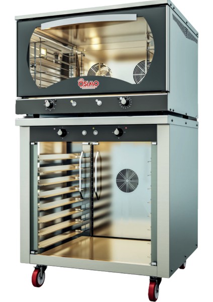 Osimix 2'li Patisserie Serisi Konveksiyonel 4'lü Buharlı Fırın ve 8'li Buharlı Mayalandırma 220 W