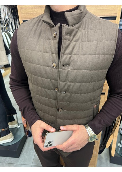 Düğmeli Şişme Süveter (Triko Detaylı Yelek) modelleri