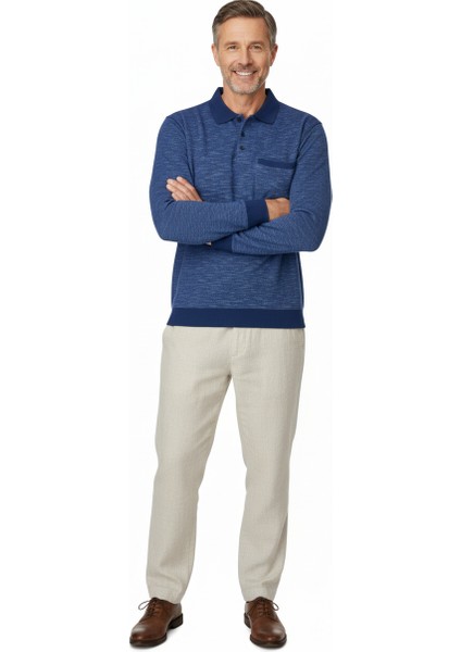 Erkek Kışlık Polo Yaka Kazak Pamuklu Örme Klasik Kırçıllı Selanik Düğmeli Fleto Cepli Rahat fiyatları