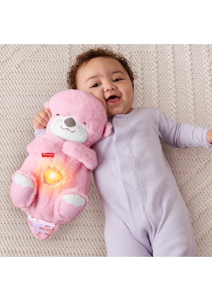 ® Uyku Arkadaşı Su Samuru Pembe, Nefes Alıp Verir Gibi Hareket Eden Pembe Pelüş Bebek Oyuncağı ve Ses Makinesi JLJ33 modelleri