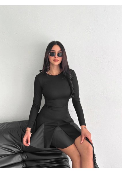 Eteği Kloş Crep Mini Elbise S1267 fiyatları