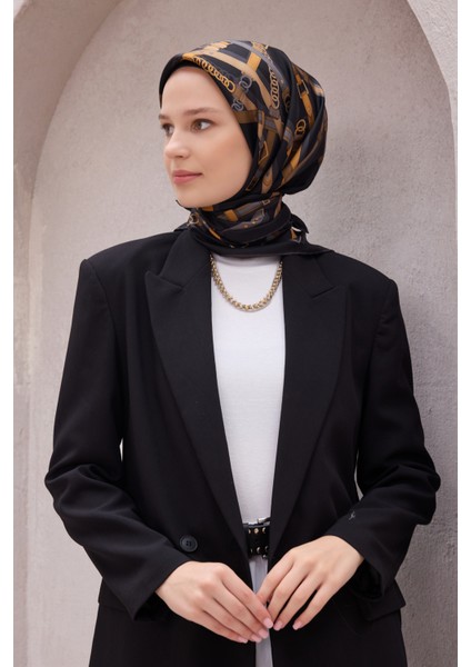 Ekose Kemer Desen Ipek Twill Eşarp 4200D01 85