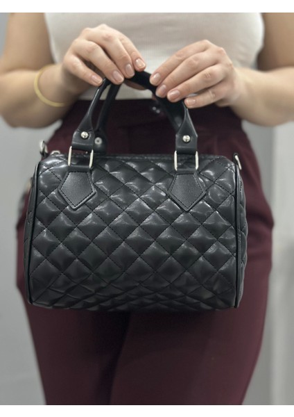 Kapaksız Kapitone Siyah Cilt Çanta fiyatları