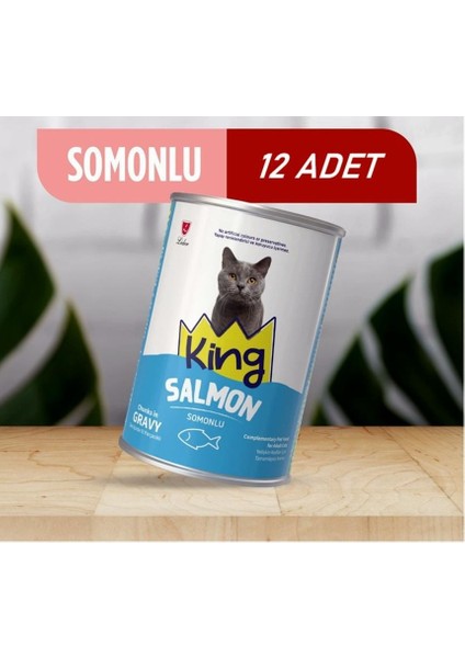 Sos Içerisinde Et Parçacıklı Somonlu Kedi Konservesi 400 Gr*12 Adet