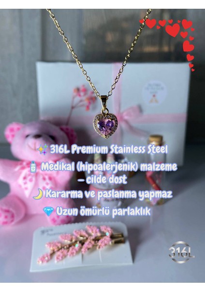 Iyi Ki Varsın Hediye Kutusu – Kalpli Kolye, Işıklı Kar Küresi, Peluş Ayıcık ve Dilek Şişesi modelleri