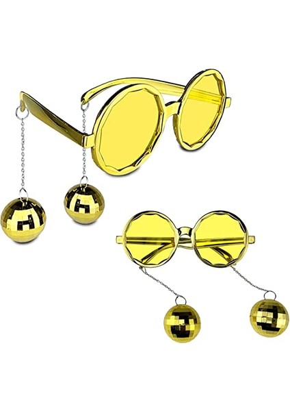 Msa-Shop Disko Toplu Küpeli Parti Gözlüğü Altın Renk