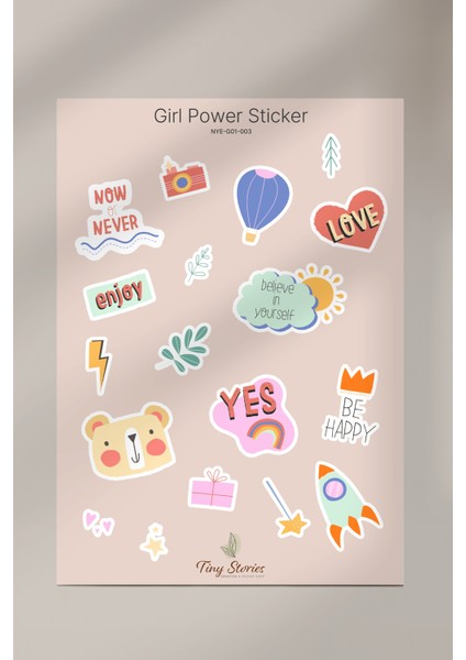 Girl Power Sticker - 2 Sayfa modelleri