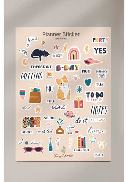 Planlayıcı Sticker Set - 2 Sayfa modelleri