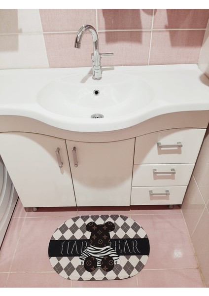 Sihirli Paspas Su Emici Kaymaz Tabanlı Abdest Banyo Duş Lavabo Paspası Tezgah Önü Paspas