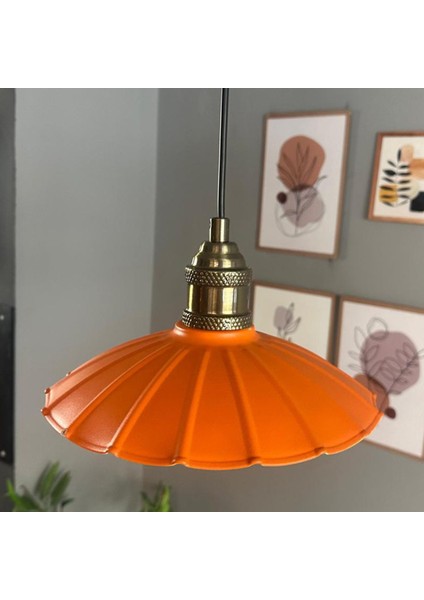 Risso Turuncu Metal Avize Tekli Lale Başlık Mutfak Modern Dekoratif Sarkıt Aydınlatma fiyatları