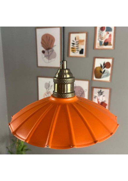 Risso Turuncu Metal Avize Tekli Lale Başlık Mutfak Modern Dekoratif Sarkıt Aydınlatma modelleri