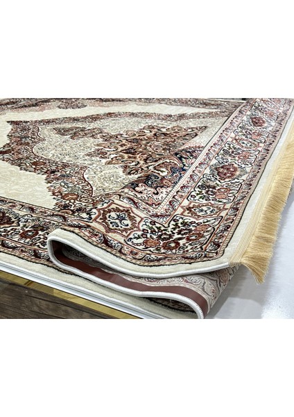 Etnik Desen Krem Bej Ipek Argın Halı indirimleri