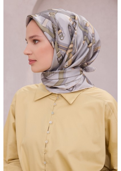Ekose Kemer Desen Ipek Twill Eşarp 4200D01 32