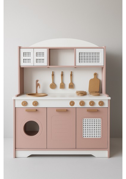 Elizya Ahşap Oyuncak Mutfak 12 Parça Servis Seti ve LED Hediyeli fiyatları