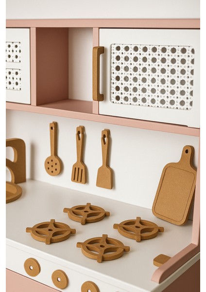Elizya Ahşap Oyuncak Mutfak 12 Parça Servis Seti ve LED Hediyeli indirimleri