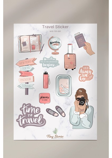 Seyahat Sticker Set - 2 Sayfa modelleri