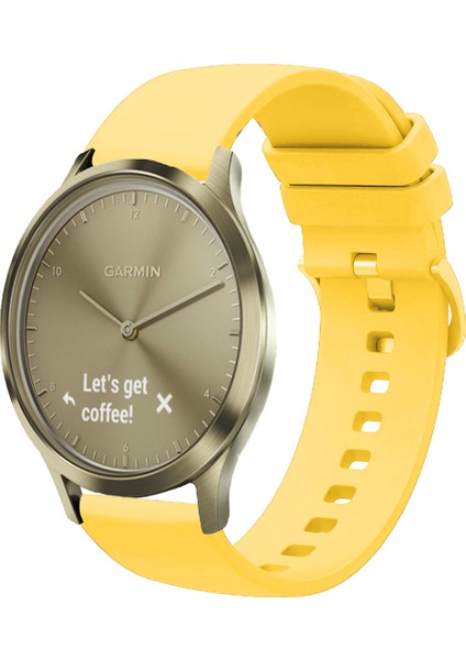 Garmin Vivomove Luxe , Style , Trend , Hr ile Uyumlu Kordon Jel Silikon Tokalı Kayış