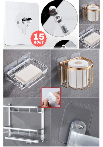 15 Adet Duvara Zarar Vermeyen Tekrar Kullanılabilir Yapışkanlı Güçlü Duvar Kancaları Elbise Havlu Çi indirimleri