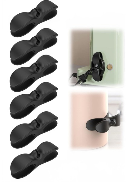 Airfry Kablo Sabitleyici 6 Adet Tezgah Üstü Kablo Tutucu Toplayıcı Küçük Ev Aletleri Gizleyici Bant