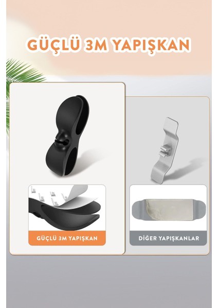 Airfry Kablo Sabitleyici 6 Adet Tezgah Üstü Kablo Tutucu Toplayıcı Küçük Ev Aletleri Gizleyici Bant