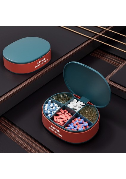 6 Bölmeli Seyahat Boyu Hap Vitamin Organizer Kutusu Ditmo Luno Kapaklı Ilaç Kutusu