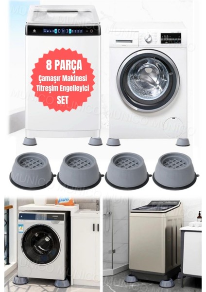 8 Adet Tüm Çamaşır Makinelerine Uyumlu Kurutma Makine Mobilya Ayaklığı Kaliteli Titreşim Engelleyici