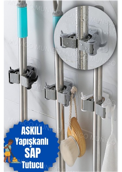 Paspas Süpürge Fırça ve Mop Askısı Sap Tutucu Mutfak Banyo Askı Temizlik Malzemesi Organizeri Kalite modelleri