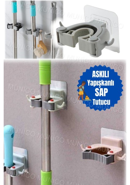 Paspas Süpürge Fırça ve Mop Askısı Sap Tutucu Mutfak Banyo Askı Temizlik Malzemesi Organizeri Kalite fırsatları