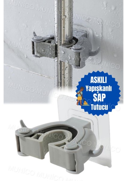 Paspas Süpürge Fırça ve Mop Askısı Sap Tutucu Mutfak Banyo Askı Temizlik Malzemesi Organizeri Kalite