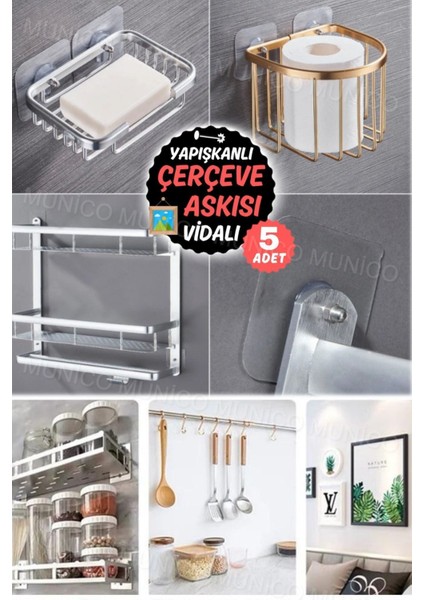 5 Adet Kendinden Vidalı Duvar Rafı Tutucu Duvarı Delmeye Gerek Bırakmayan Süper Güçlü Yapışkanlı Vid fırsatları