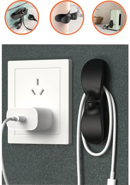 6 Adet Yapışkanlı Kablo Düzenleyici Tezgah Üstü Kablo Saklama Kutusu Gizleme Pratik Ev Aletleri Kabl