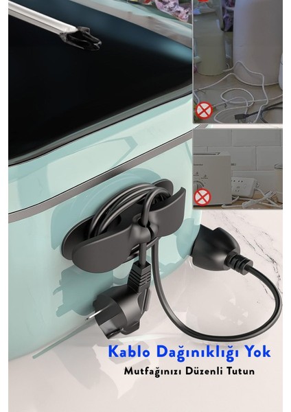 6 Adet Yapışkanlı Kablo Düzenleyici Tezgah Üstü Kablo Saklama Kutusu Gizleme Pratik Ev Aletleri Kabl fiyatları