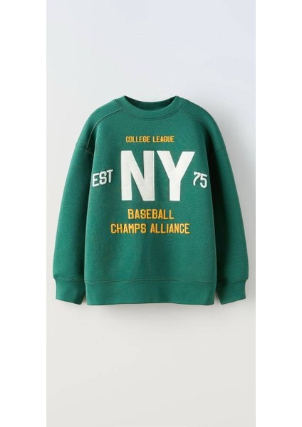 Çocuk Eşofman Takımı Yeşil – Ny Baskılı Sweat & Jogger fiyatları
