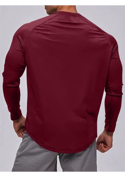 Erkek Running Sports Reglan Oval Kesim Uzun Kollu Pamuklu Penye T-Shirt fırsatları