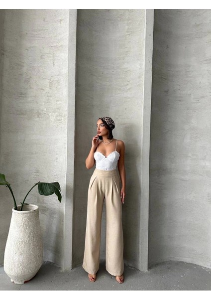 Pileli Keten Pantolon S255046 modelleri