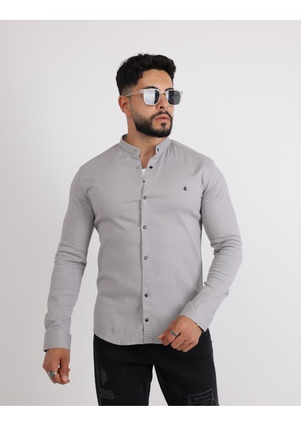 Likralı Pamuklu Armürlü Kumaş Casual Modern Erkek Gömlek fırsatları