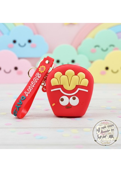 Sevimli Silikon Cips Para Cüzdanı ve Anahtarlık