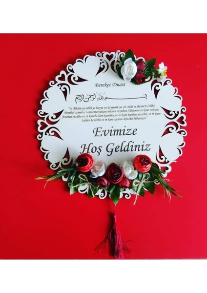 Hoşgeldiniz Yazılı Ahşap Kapı Süsü, Duvar Süsü, Duvar Dekoru