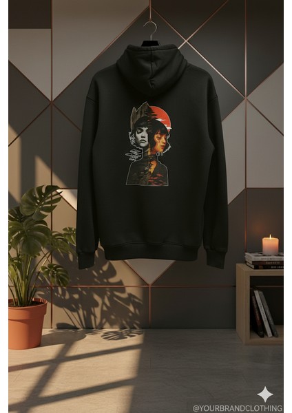 Yyz Store Sırt Baskılı 3 Iplik Şardonlu Kapüşonlu Sweatshirt