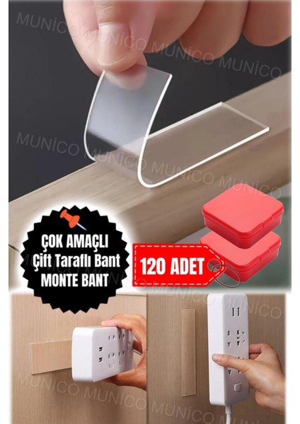 120 Adet Kiracılar Için Tablo Pano Vb. Yapıştırılabilir Çivi Yerine Kullanılan Bant Nano Iz Bırakmaz